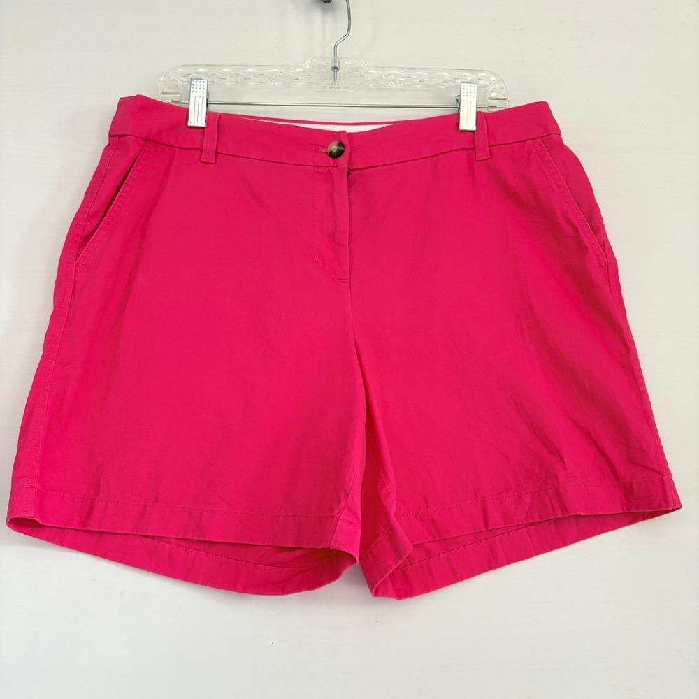 J.Crew Womens Hot Pink Chino Shorts Cotton Twill Summer Size 14